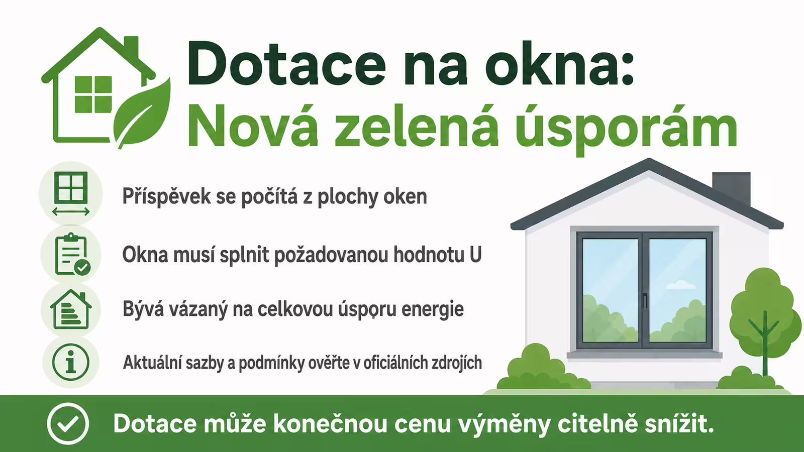 Dotace na výměnu oken z programu Nová zelená úsporám