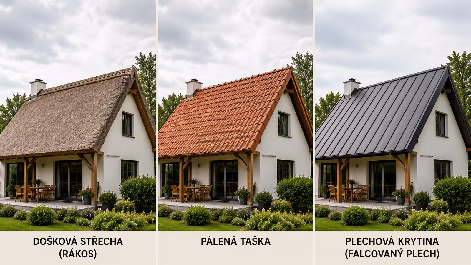 Srovnání doškové střechy s jinými střešními krytinami