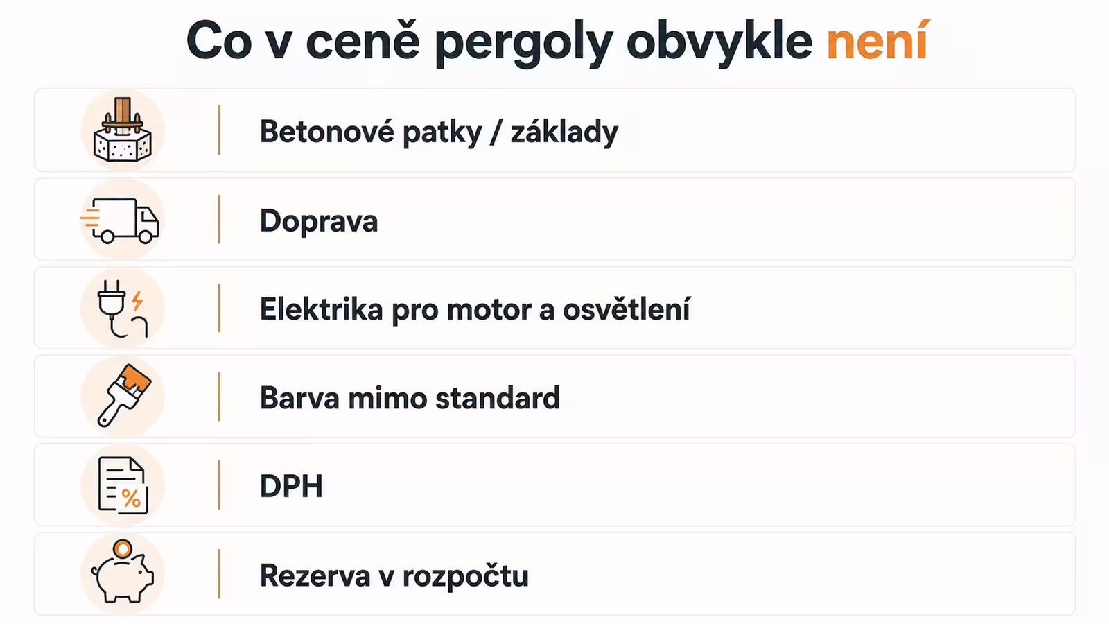 Infografika: skryté náklady v rozpočtu na pergolu