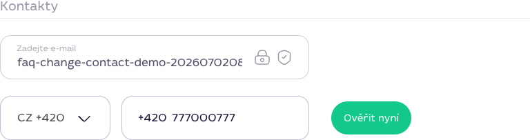 Telefonní číslo v nastavení profilu Qjob.cz po přepsání na nové číslo
