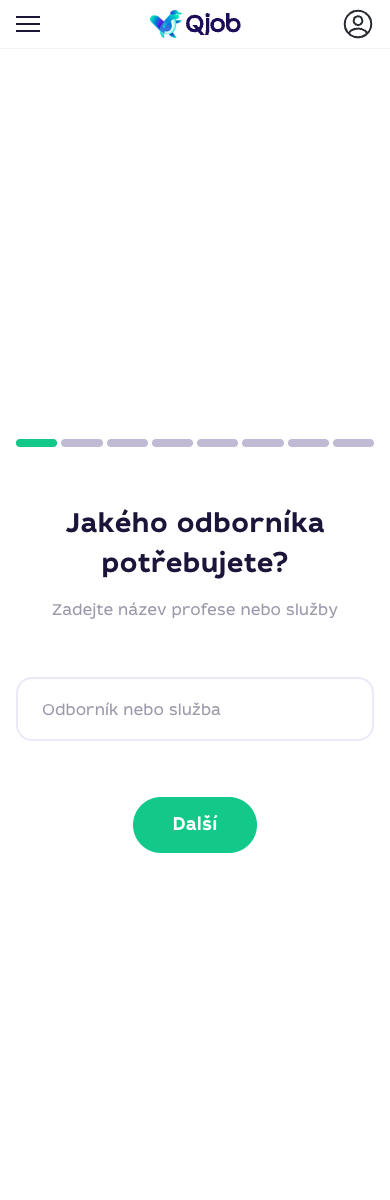 Mobilní formulář Qjob.cz pro vytvoření úkolu jako náhradní cesta při problému s načítáním